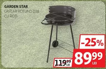 GRĂTAR ROTUND D38 CU ROȚI