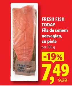 File de somon norvegian, cu piele