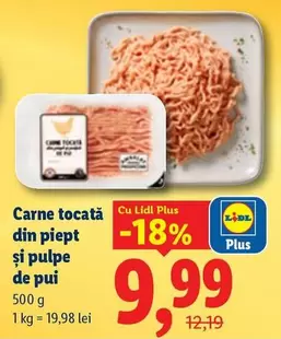Carne tocată din piept și pulpe de pui