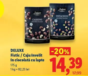 Fistic / Caju învelit în ciocolată cu lapte