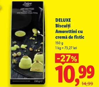 Biscuți Amorettini cu cremă de fistic