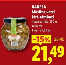 Măsline verzi fără sâmburi