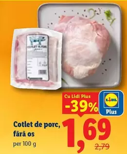 Cotlet de porc, fără os