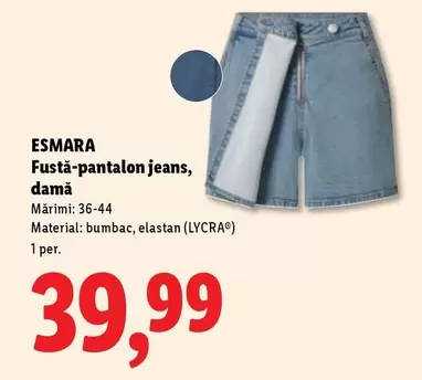 Fustă-pantalon jeans, damă