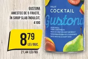 Amestec de 5 fructe, în sirop slab îndulcit