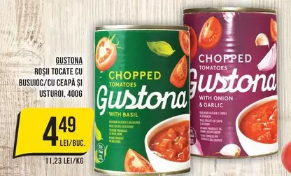 Roșii tocate cu busuioc/cu ceapă și usturoi