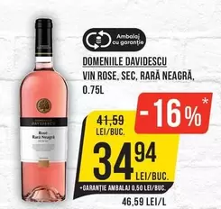 VIN ROSE, SEC, RARĂ NEAGRĂ