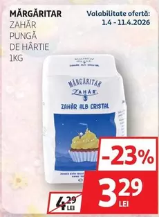 Alb - ZAHĂR PUNGA DE HÂRTIE 1KG