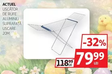 Actuel - Uscator de rufe aluminiu suprafata uscare 20m