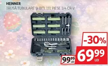 TRUSĂ TUBULARE ȘI BIȚI, 131 PIESE 1/4 CR-V