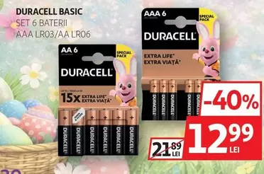 DURACELL BASIC SET 6 BATERII AAA LR03/AA LR06