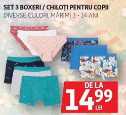 SET 3 BOXERI / CHILOȚI PENTRU COPII