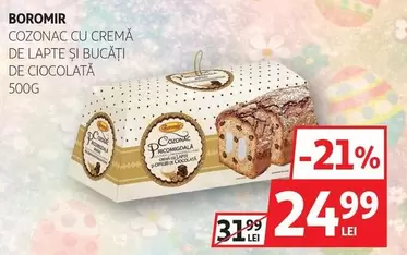 Cozonac cu cremă de lapte și bucăți de ciocolată