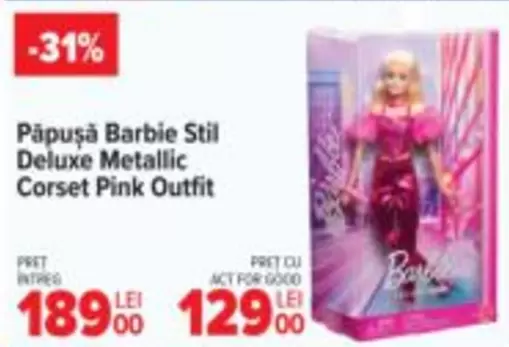 Barbie - Păpușă Stil Deluxe Metallic Corset Pink Outfit