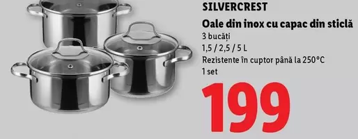 Oale din inox cu capac din sticlă
