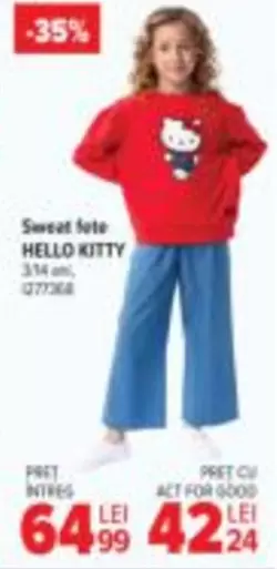 Hello Kitty - Sweat fete HELLO KITTY 3/14 ani