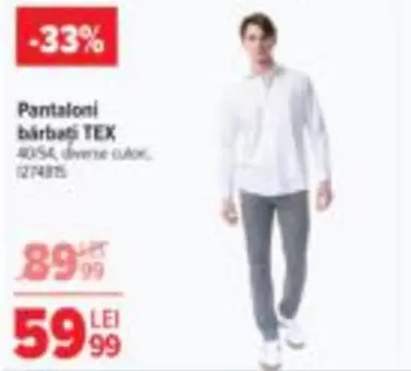 Pantaloni barbati TEX 40/54, diverse culori, (274375)