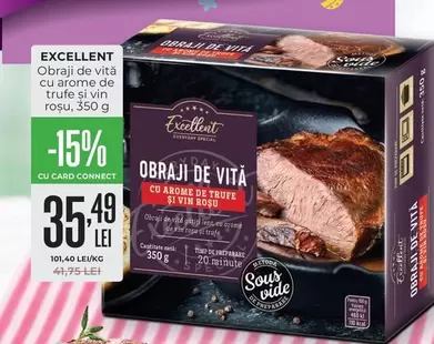 Obraji de vită cu arome de trufe și vin roșu