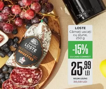 Cârnați uscați cu alune