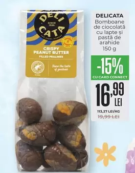 Bomboane de ciocolată cu lapte și pastă de arahide