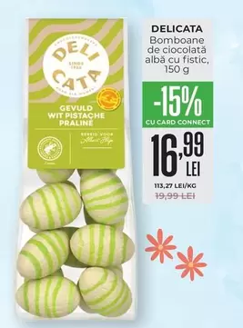 Bomboane de ciocolată albă cu fistic