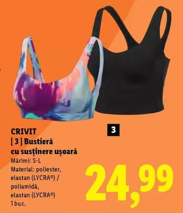 Bustieră cu susținere ușoară