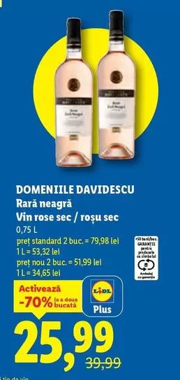 Vin rose sec / roșu sec