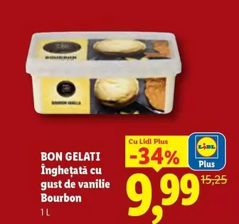 BON GELATI Înghețată cu gust de vanilie Bourbon