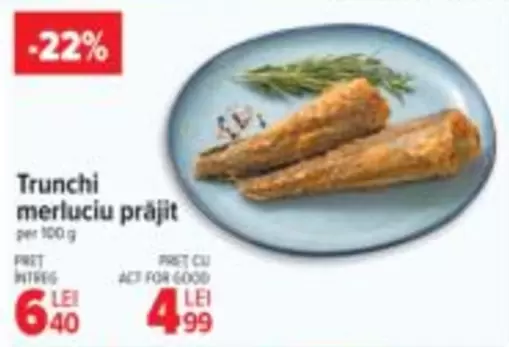 Trunchi merluciu prajit