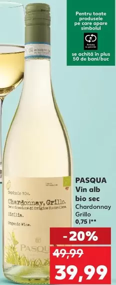 Alb - Vin alb bio sec Chardonnay Grillo