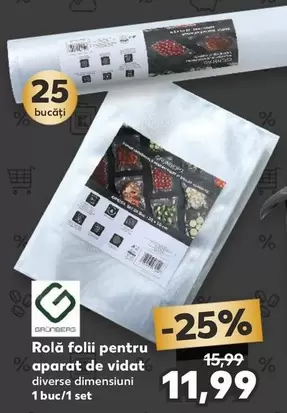 Rolă folii pentru aparat de vidat