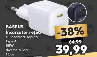 Încărcător rețea cu încărcare rapidă type-C 30W