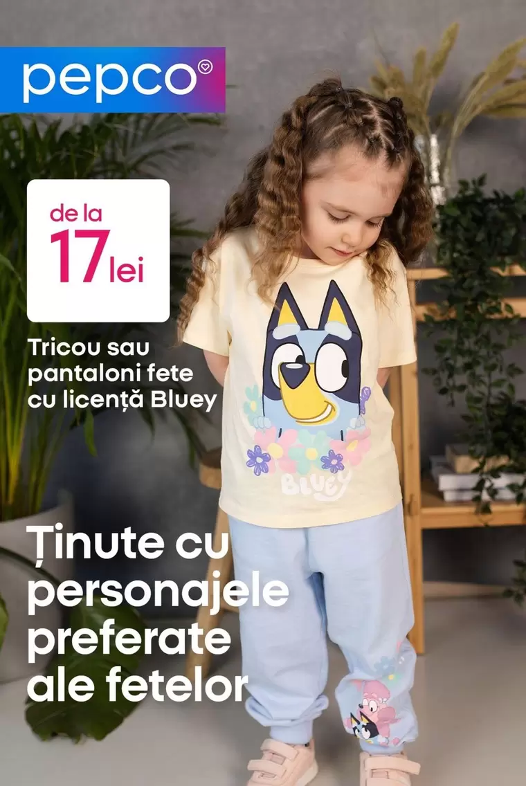 Tricou sau pantaloni fete cu licență Bluey