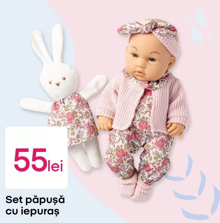 Set păpușă cu iepuraș