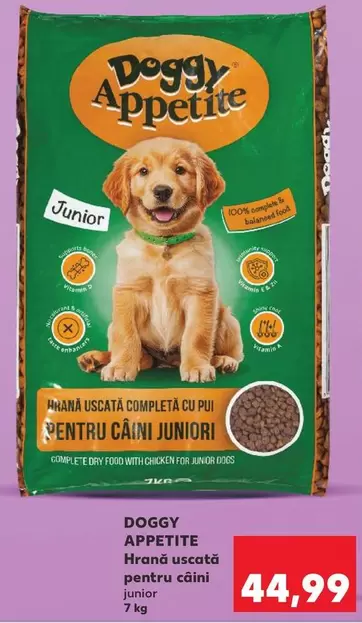 Hrană uscată completă cu pui pentru câini juniori