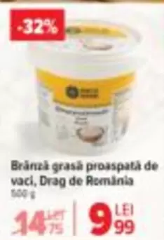 Brânză grasă proaspătă de vaci