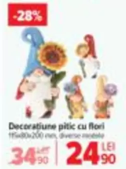 Decoratiune pitic cu flori