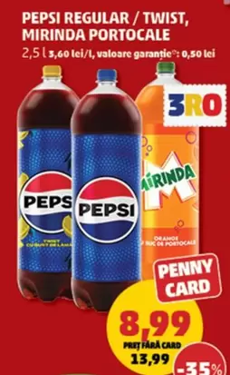 Pepsi - PEPSI REGULAR / TWIST, MIRINDA PORTOCALE