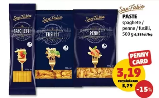 PASTE spaghetti / penne / fusilli