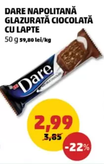 Dare - NAPOLITANĂ GLAZURATĂ CIOCOLATĂ CU LAPTE