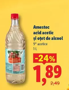 Amestec acid acetic și oțet de alcool