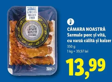 Sarmale porc și vită, cu varză călită și kaizer