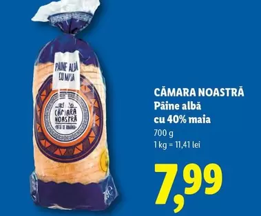 Pâine albă cu 40% maia
