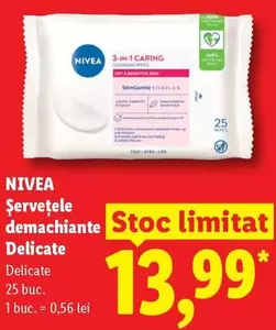 Șervețele demachiante Delicate