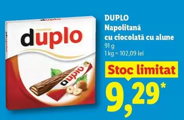 DUPLO Napolitană cu ciocolată cu alune