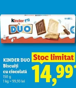 Kinder - Duo Biscuți cu ciocolată