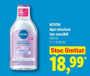 Apă micelară ten sensibil