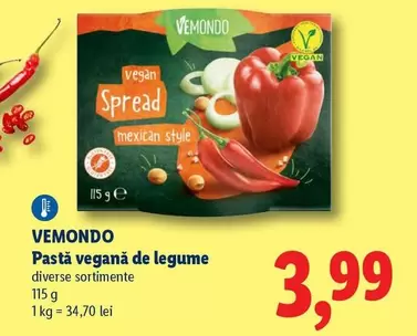 Pastă vegană de legume