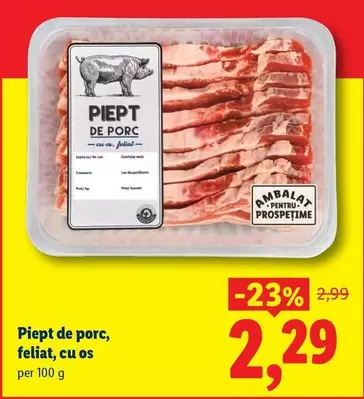 Piept de porc, feliat