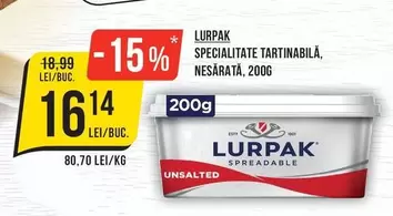 SPECIALITATE TARTINABILĂ, NESĂRATĂ